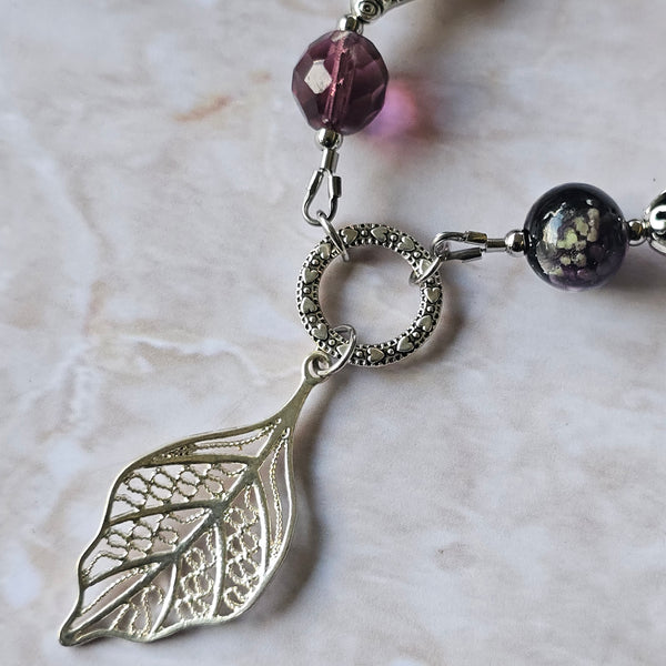 Long Purple/Amethyst Beaded Necklace