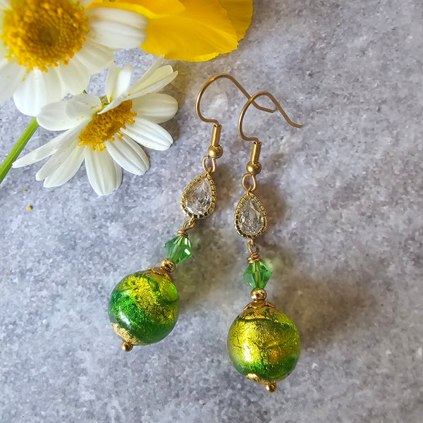 Murano Glass Gold Dangles