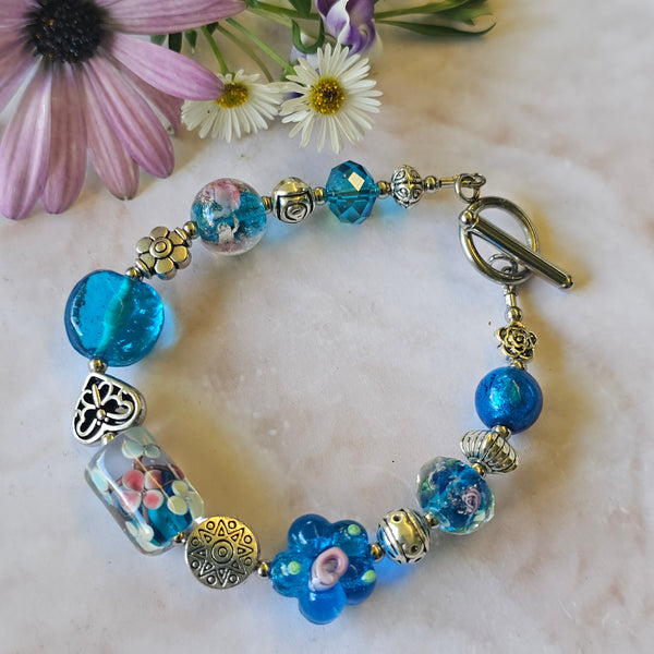 Aqua Blue Bracelet 21cm