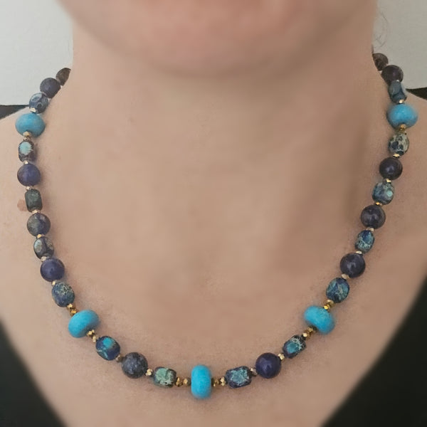 Blue Sea Sediment Jasper Necklace
