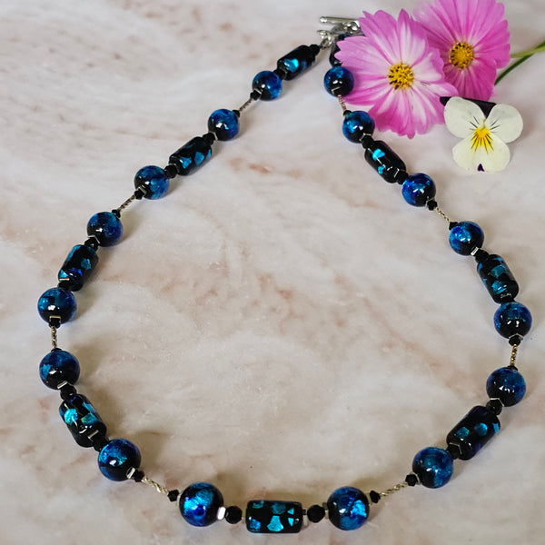 Two-Tone Blue Glass Necklace