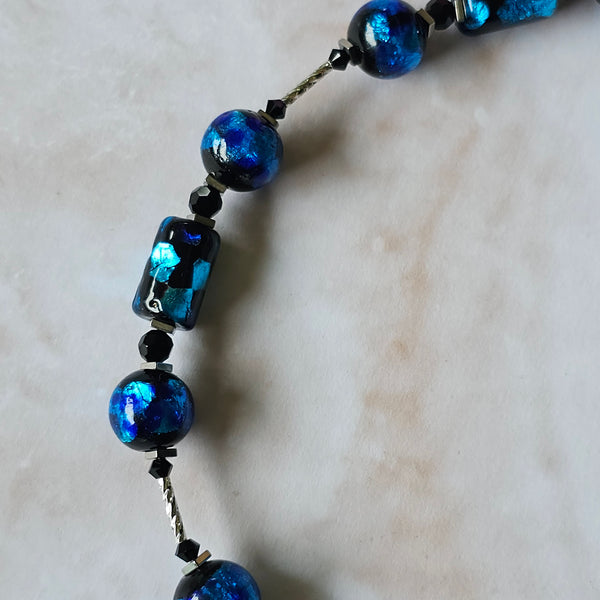 Two-Tone Blue Glass Necklace