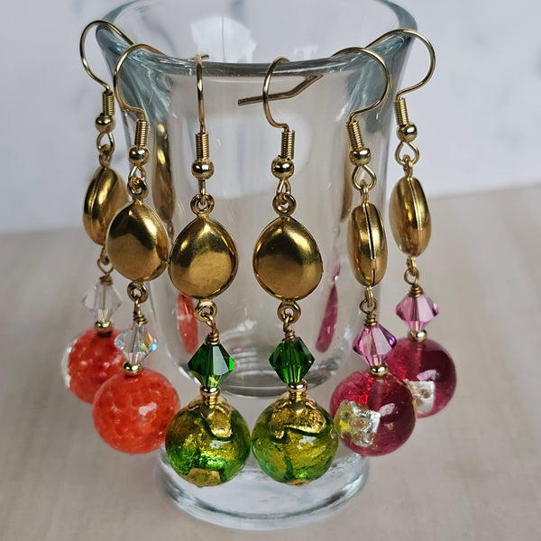 Murano Glass Gold Dangles