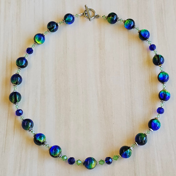 Blue and Green Luminescent Necklace
