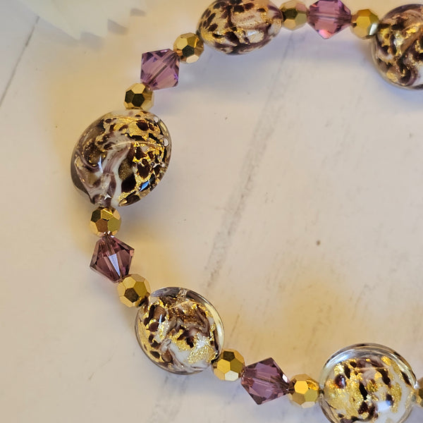 Marbled Murano Glass Bracelet 20cm