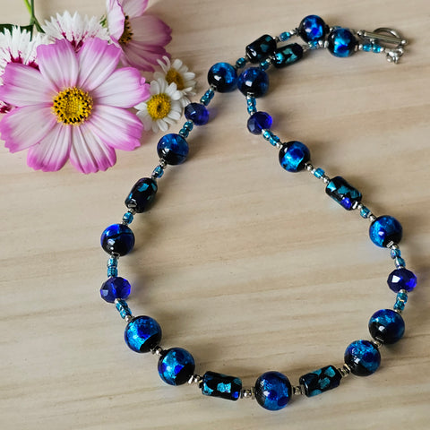 Two-Tone Blue Glass Necklace