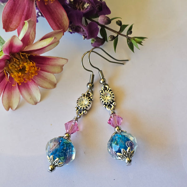 Flower Crystal Earrings