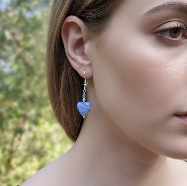 Murano Glass "Cloud" Heart Earrings