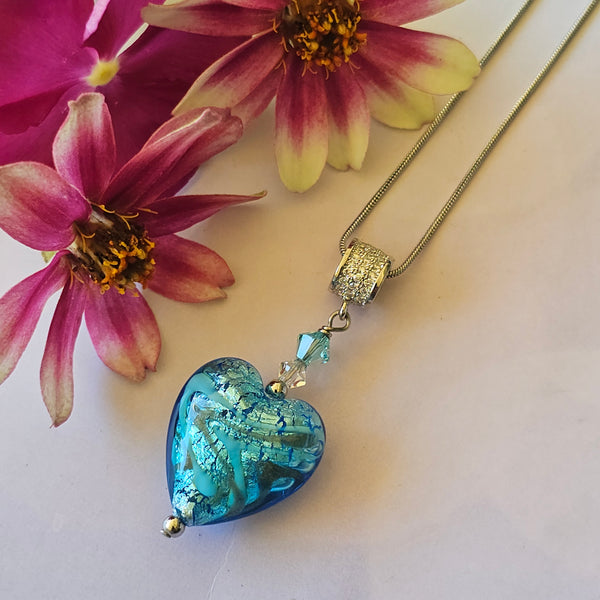 Silver Foil Heart Pendant