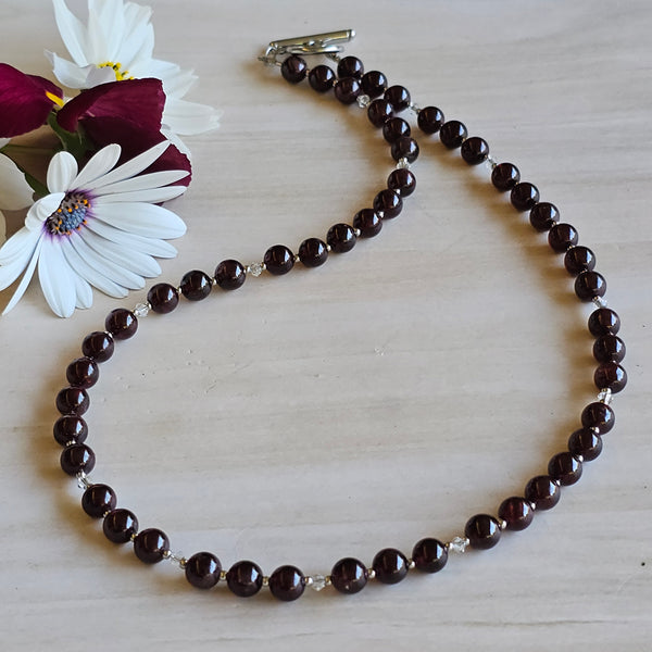 Garnet and Crystal Necklace