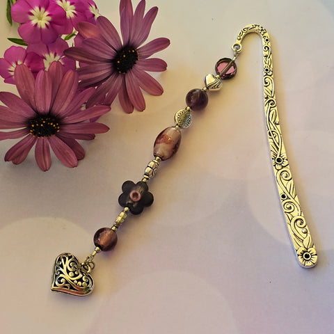 Bookmark Purple with Heart