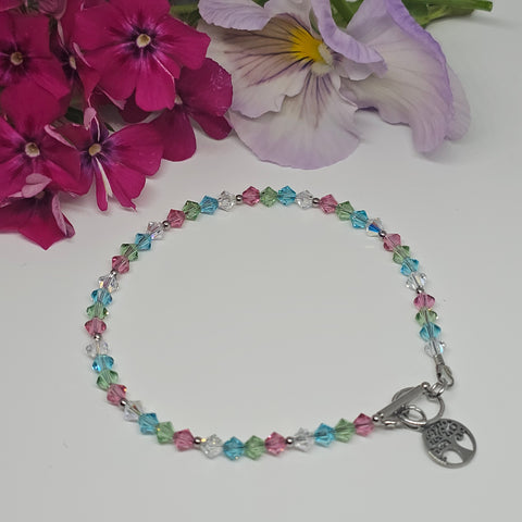 Dainty Multicolour Crystal Bracelet