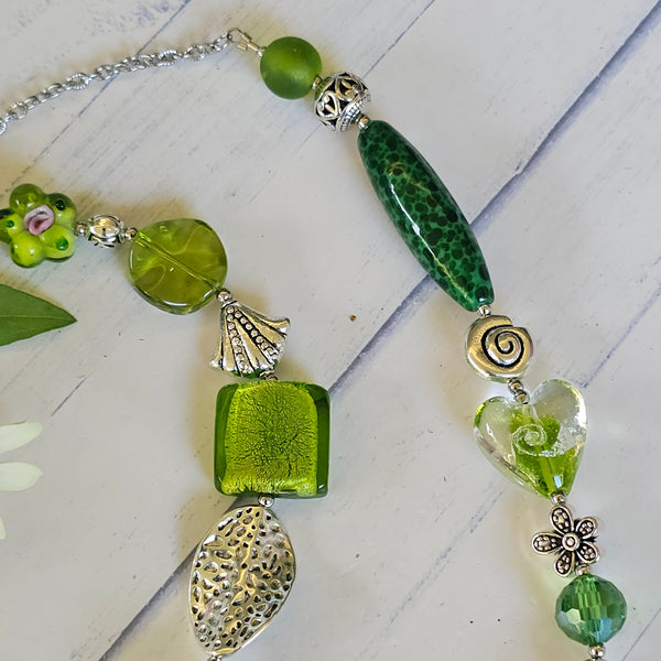 Shades of Green Long Necklace