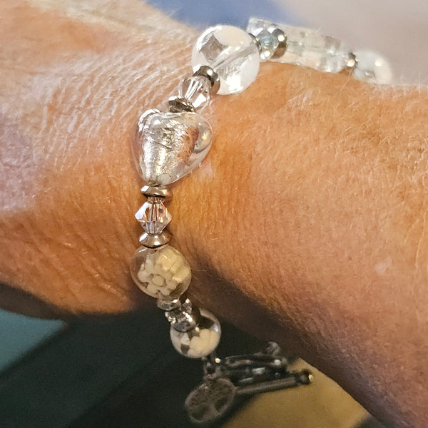 White Murano Glass Bracelet
