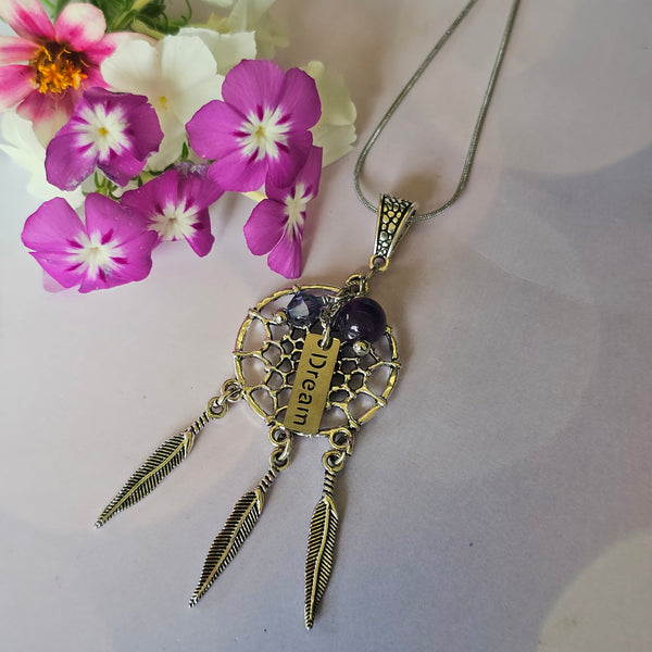 Dreamcatcher Pendant with Amethyst