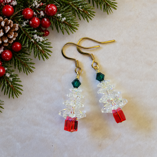 Swarovski Crystal Christmas Trees - Gold