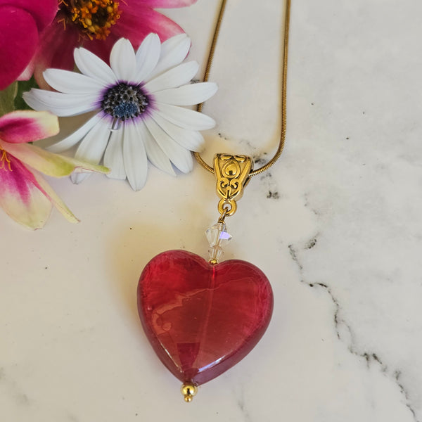 Valentine's Murano Glass Heart Pendant