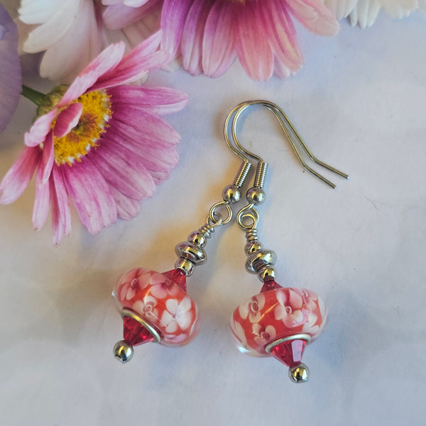 Rondelle Lampwork Earrings