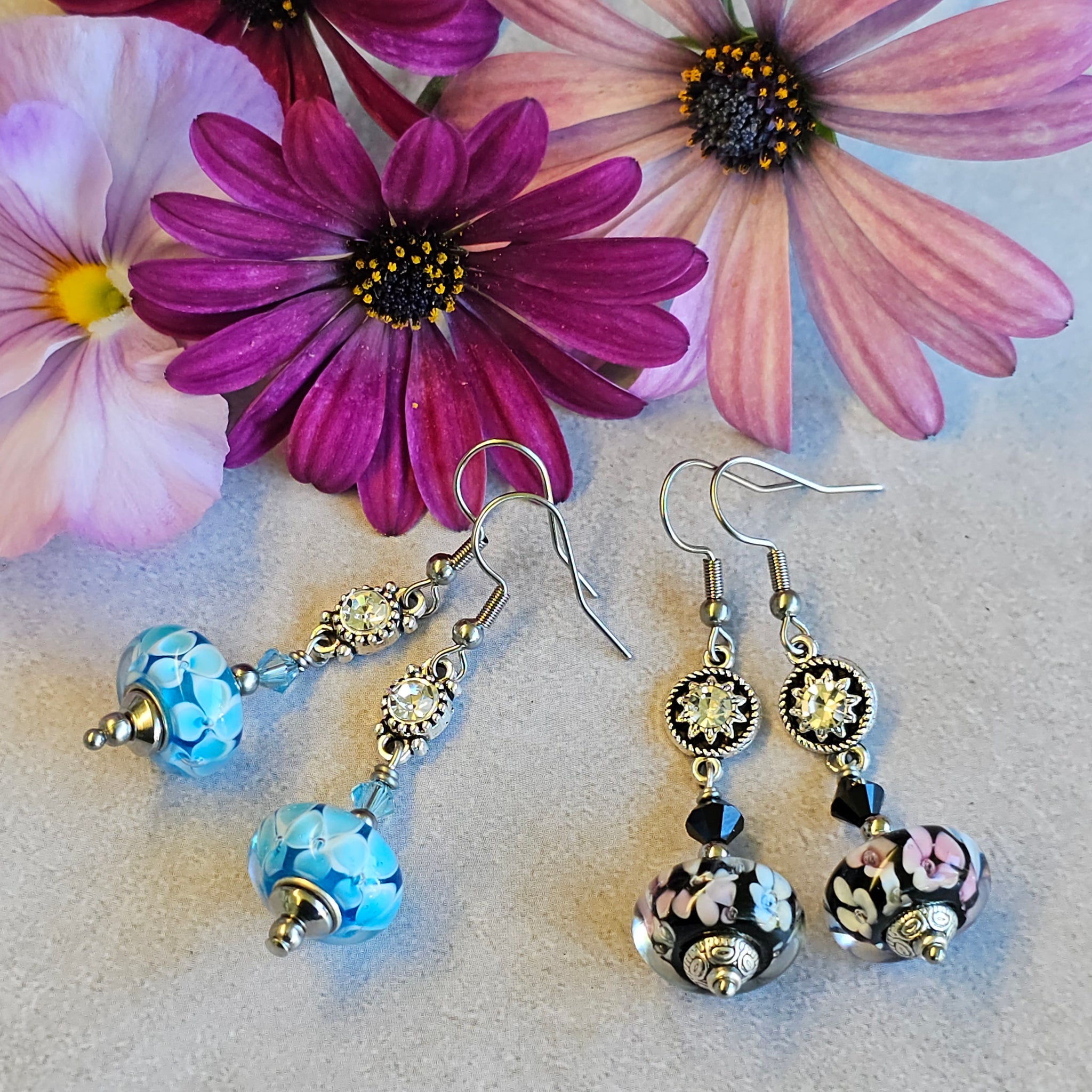 Lampwork Rondelle Earrings