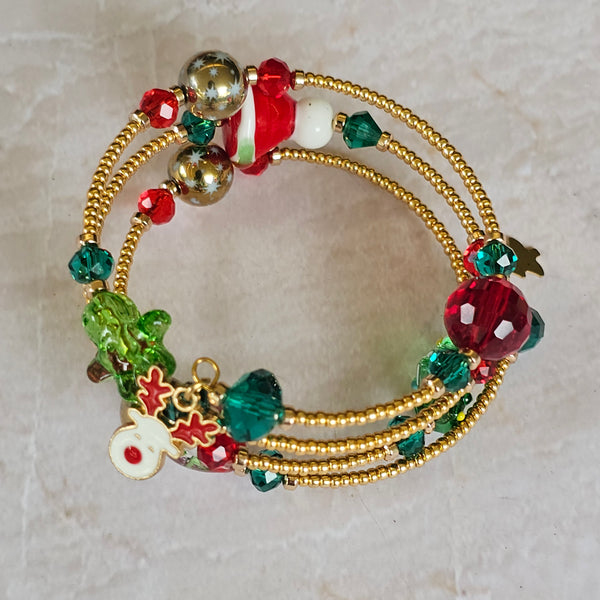 Christmas Wraparound Bracelet in Gold