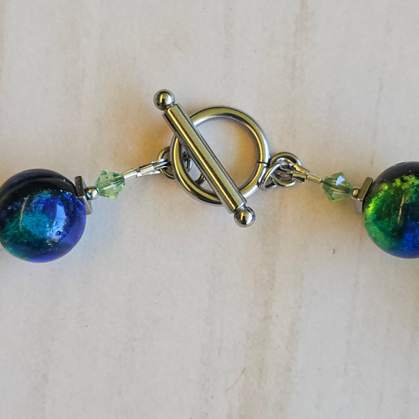 Blue and Green Luminescent Necklace