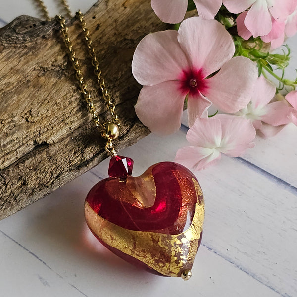 Murano Glass Sole Heart Pendant