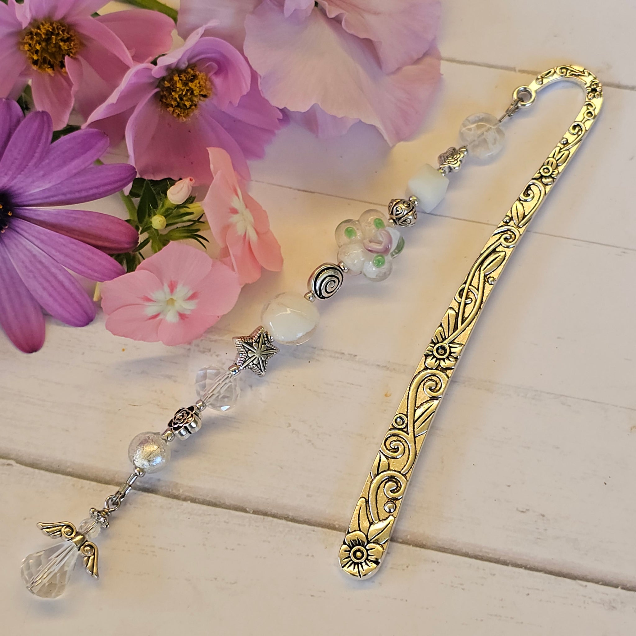 Bookmark White/Clear with Angel