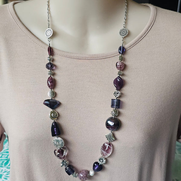 Long Amethyst/Purple Necklace
