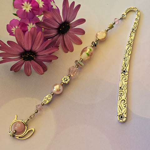 Bookmark Pink with Teapot