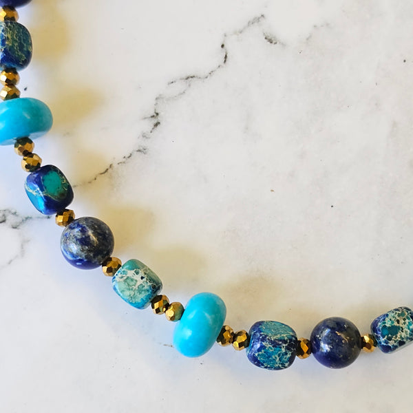 Blue Sea Sediment Jasper Necklace
