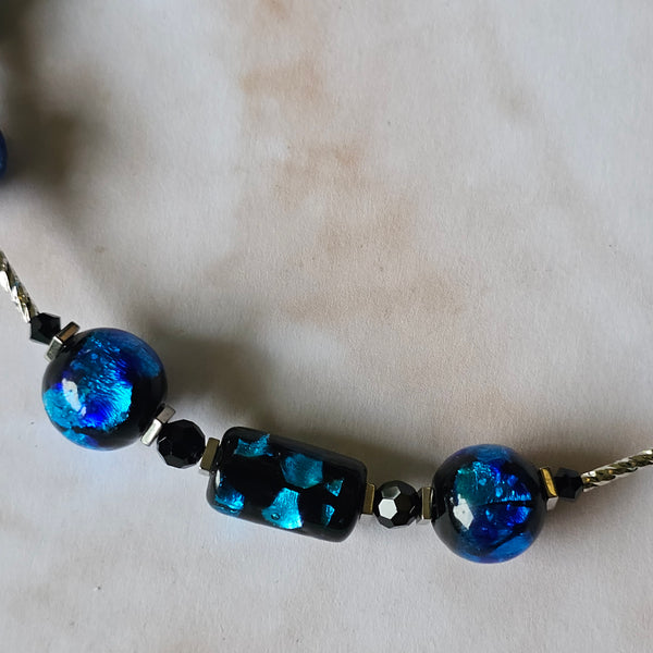 Two-Tone Blue Glass Necklace