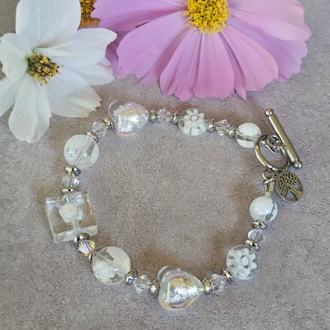 White Murano Glass Bracelet