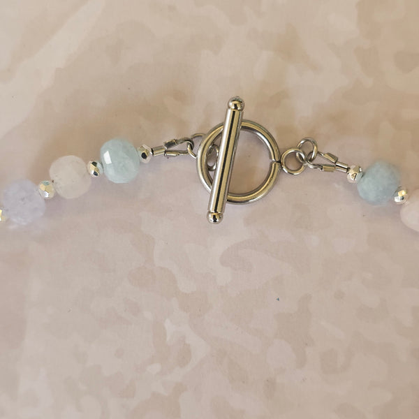 Pastel Faceted Gemstone Dragonfly Necklace