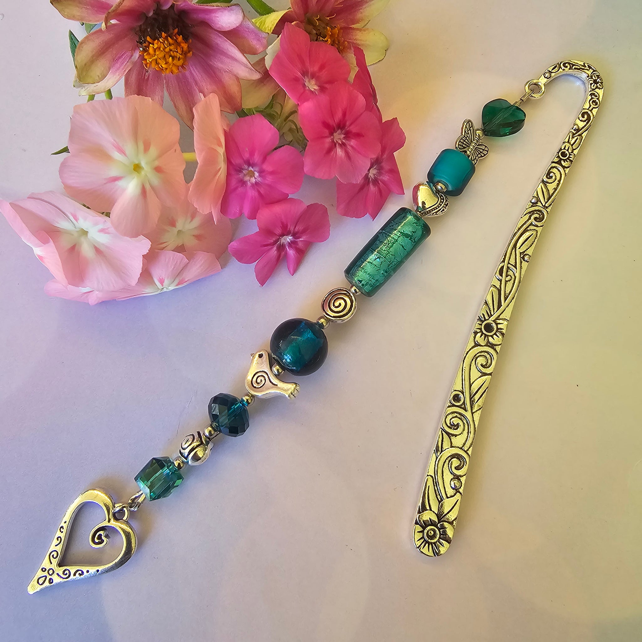 Bookmark Teal with Heart