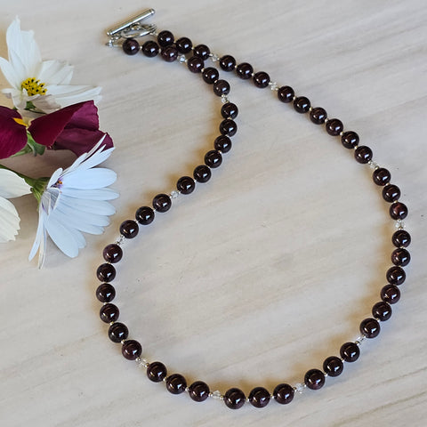 Garnet and Crystal Necklace