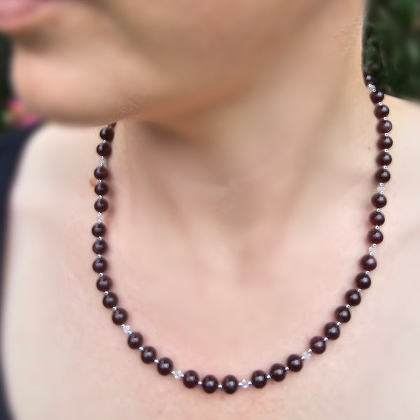 Garnet and Crystal Necklace