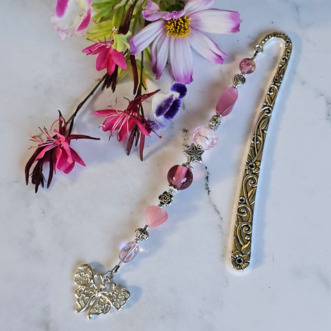 Bookmark Pink with Butterfly