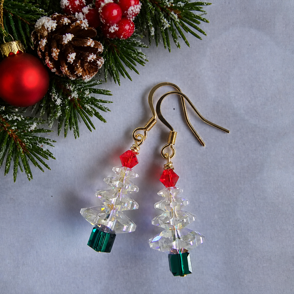 Swarovski Crystal Christmas Trees - Gold