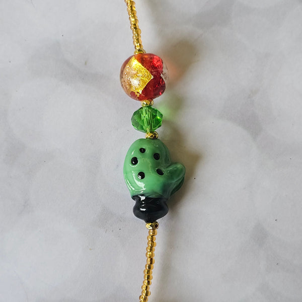 Festive Beaded Necklace in Gold