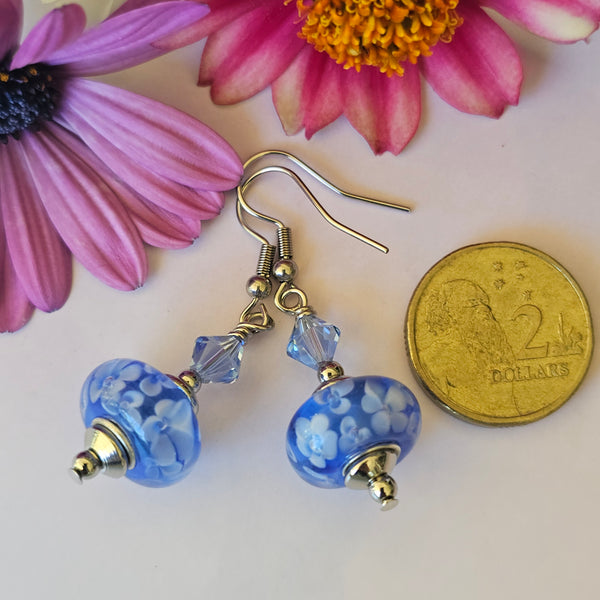 Rondelle Lampwork Earrings short length