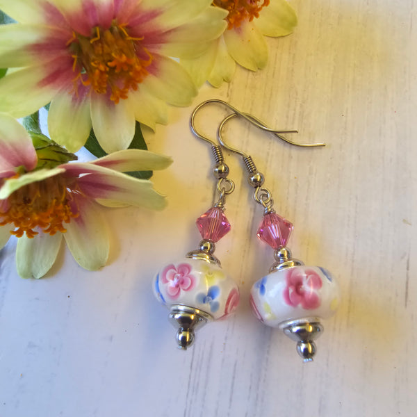 Rondelle Lampwork Earrings