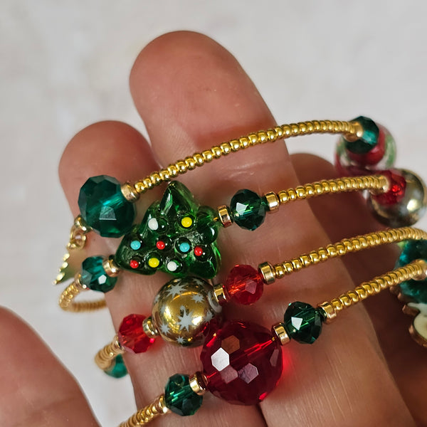 Christmas Wraparound Bracelet in Gold