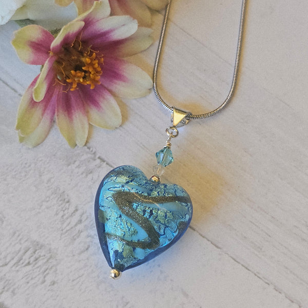 Silver Foil Heart Pendant