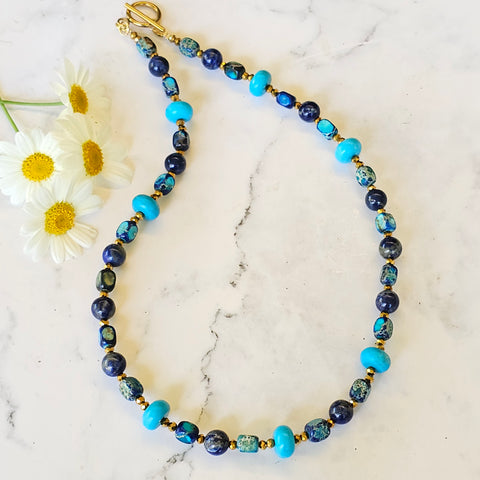 Blue Sea Sediment Jasper Necklace