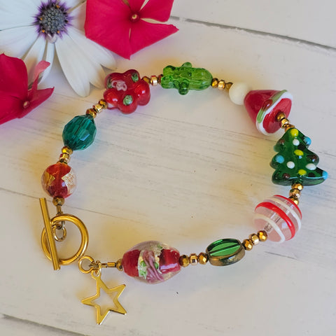 Christmas Bracelet with Gold 21cm
