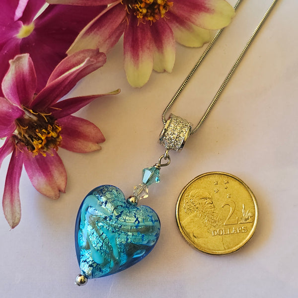 Silver Foil Heart Pendant