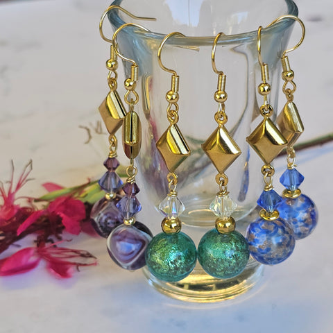 Murano Glass Gold Dangles