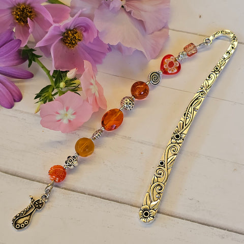 Bookmark Orange with Cat