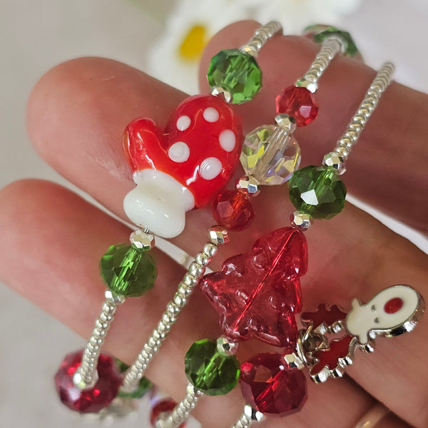 Christmas Wraparound Bracelet in Silver