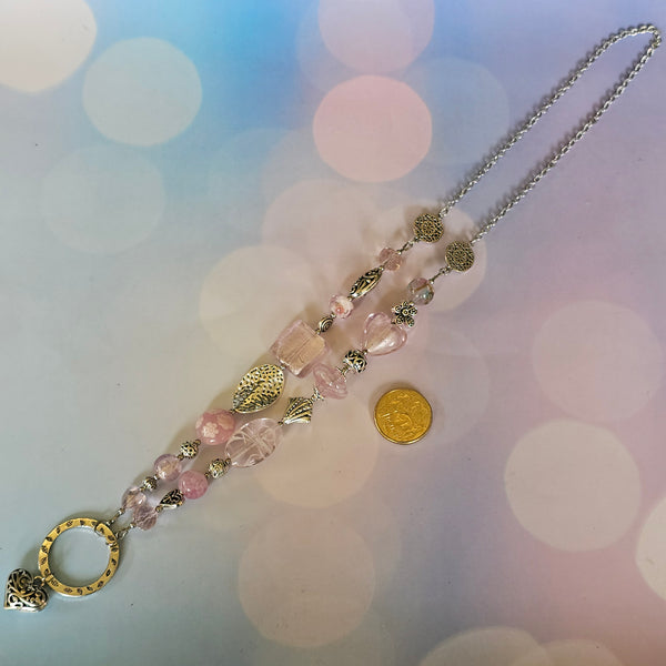 Long Pink Beaded Necklace